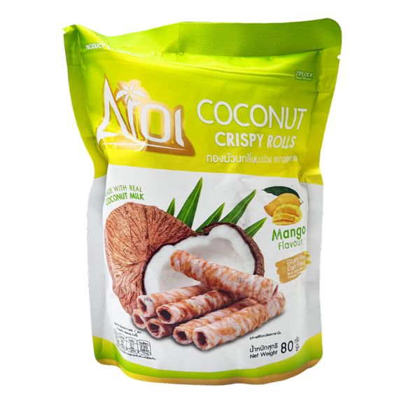 Bánh quế dừa giòn AROI vị Xoài 80g, 1 gói 1