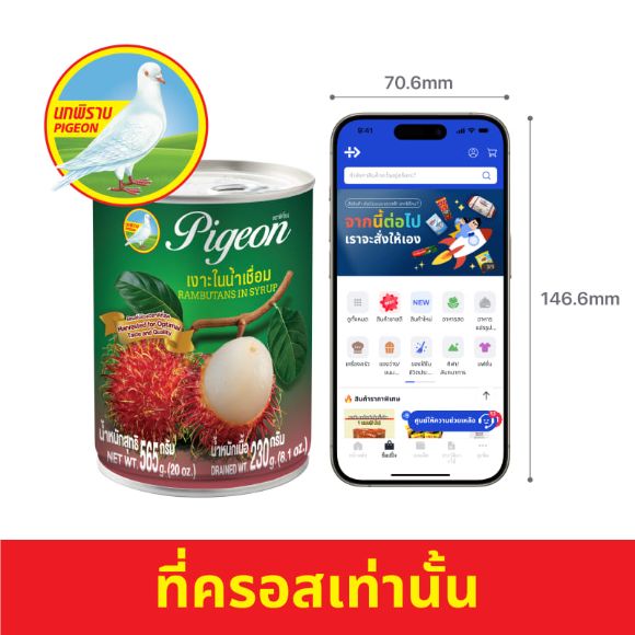 เงาะในน้ำเชื่อม ตรานกพิราบ 565 ก. 3