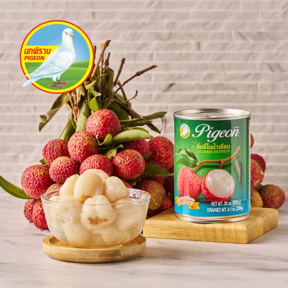 [PIGEON] Vải ngâm đường đóng hộp Thái Lan 565g 6