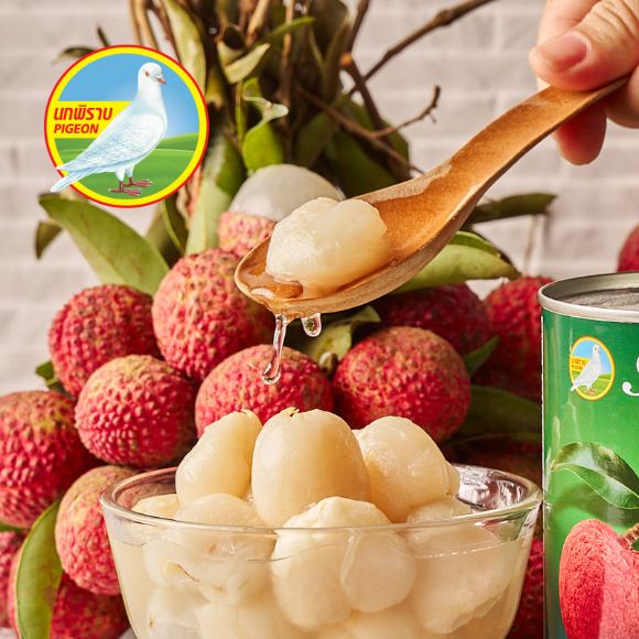 [PIGEON] Vải ngâm đường đóng hộp Thái Lan 565g 7
