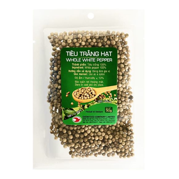 Hạt tiêu trắng nguyên hạt 50g, 1 gói 1