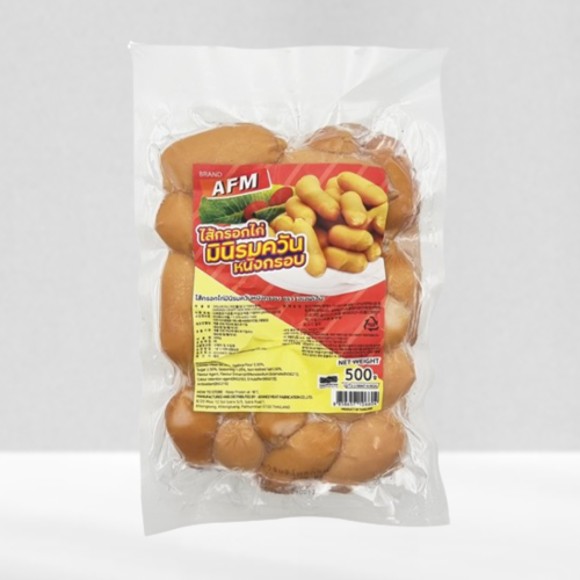 Xúc xích gà mini hun khói đông lạnh AFM Thái Lan 500g, 1 gói 1