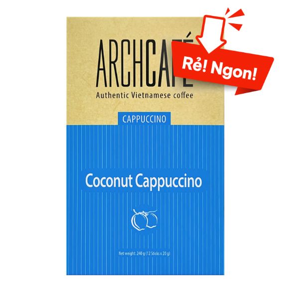 Cà phê Cappuccino dừa 240g (12 gói x 20g, hạn sử dụng 06-07-2026) 1