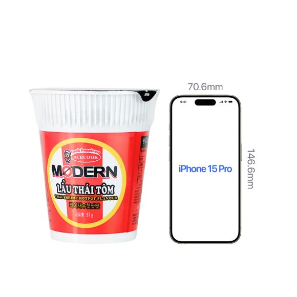 Mì ly Modern Lẩu Thái tôm 67g, 1 hộp 2