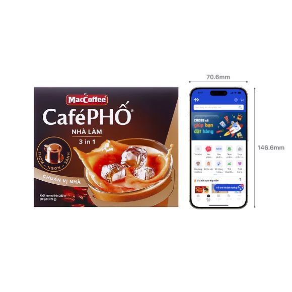 Cà phê hòa tan Nhà làm Cafe Phố 3in1 280g, 1 hộp 10 gói 2